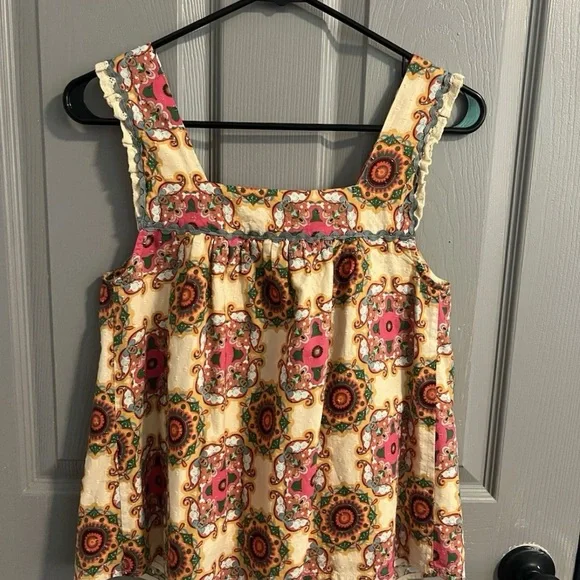 Anthropologie Let Me Be Abstract Ruffled Tank - Picture 3 of 6